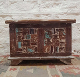 Liberty Reclaimed Wood Storage Trunk Blanket Box Multicolored 60x40x40 cm